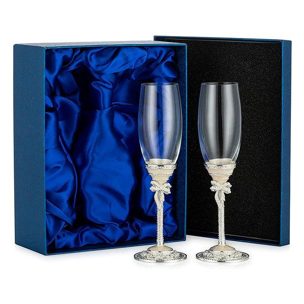 nuptio Champagne Glasses Wedding Toast Flute Inlaid with Pearls for Gift-giving Anniversary Party