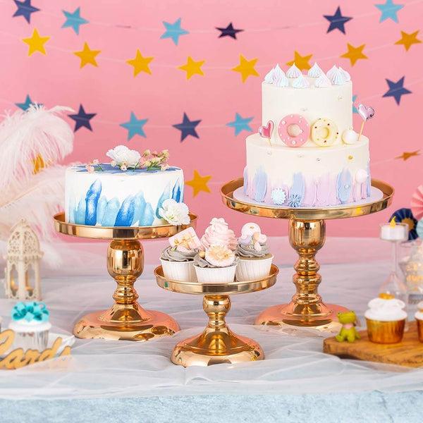 Nuptio Metal Mirror Wedding Cake Stand Wedding Birthday Party Dessert Cupcake Display
