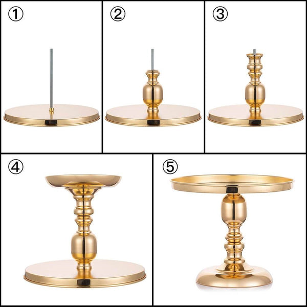 Nuptio Metal Mirror Wedding Cake Stand Wedding Birthday Party Dessert Cupcake Display