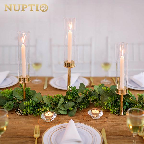 Nuptio Nuptio Candlestick Holder Tall Hurricane Candle Holder Set Of 3