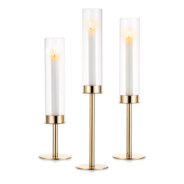 nuptio Nuptio Candlestick Holder Tall Hurricane Candle Holder Set of 3