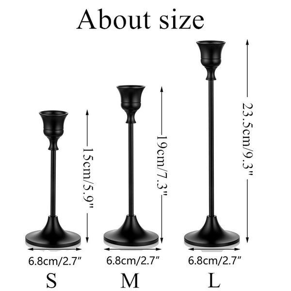 Nuptio Nuptio Candlestick Holders Taper Candle Holders Set Of 3 Candle Stick Holders Set