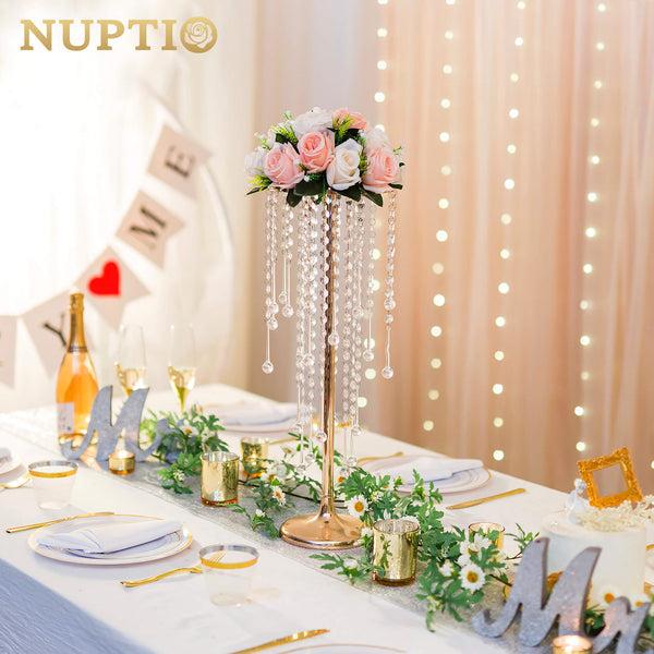 Nuptio NUPTIO Vase Wedding Centerpieces | 2 Pcs Crystal Flower Stand For Tables