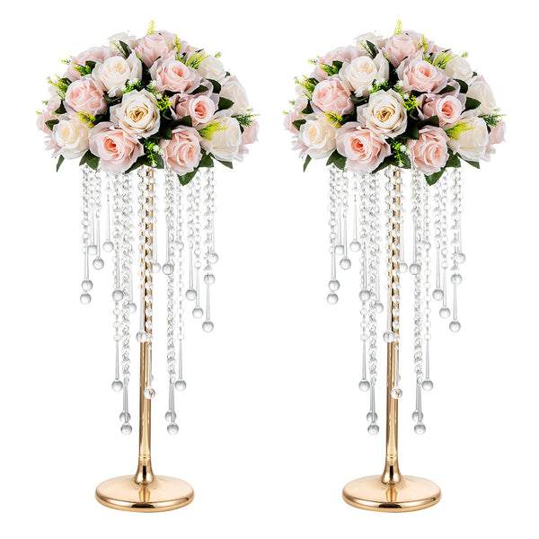 nuptio NUPTIO Vase Wedding Centerpieces | 2 Pcs Crystal Flower Stand for Tables