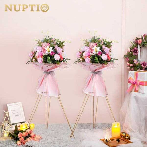 Nuptio Nuptio Wedding Centrepiece Gold Flower Stand 10 Pcs Tall Plant Pot Holder Flowered Arrangement Display Rack