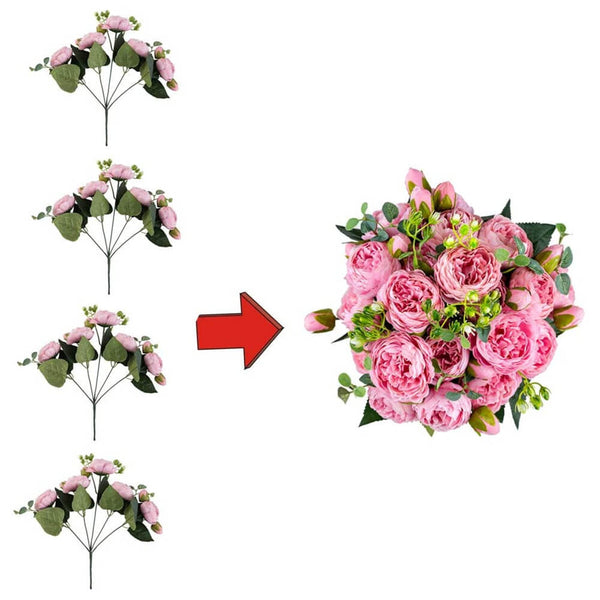 Nuptio Pack Of 4 Fake Flower Ball Arrangement Bouquet Ball For Wedding Centerpiece