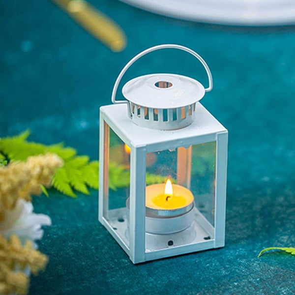 Nuptio Set Of 4 Hanging Garden Lanterns Black Metal Hurricane Tealight Holders