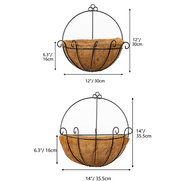 Nuptio Wall Mounted Planters Set Of 4 Hanging Baskets With Coco Liners For Home Decoration