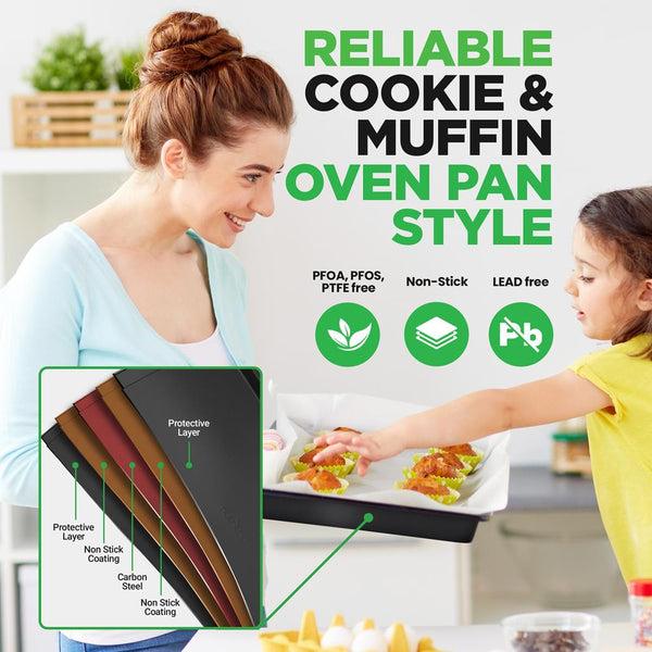 Nutrichef 10-Piece Nonstick Bakeware Set - Easy Release Carbon Steel Gray