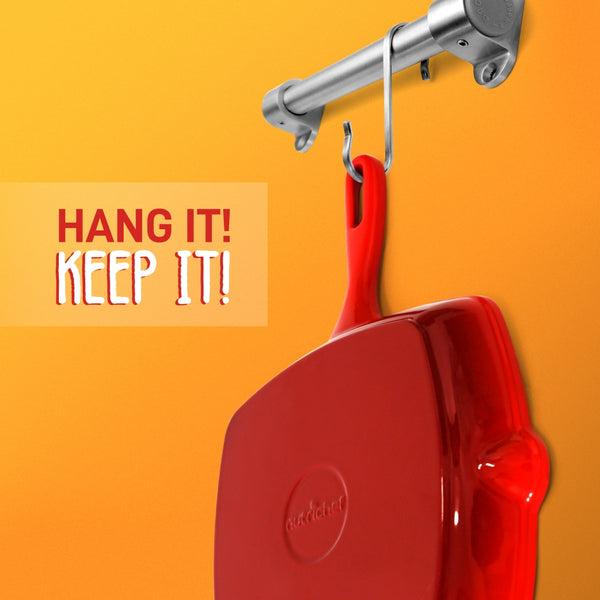 Nutrichef 11" Cast Iron Grill Pan Perfect Grill Marks Porcelain Enamel Coating