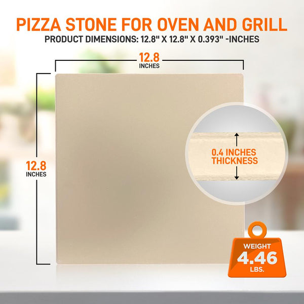 Nutrichef 12.8" Pizza Stone For Even Heat Thermal Shock Resistant Silicone