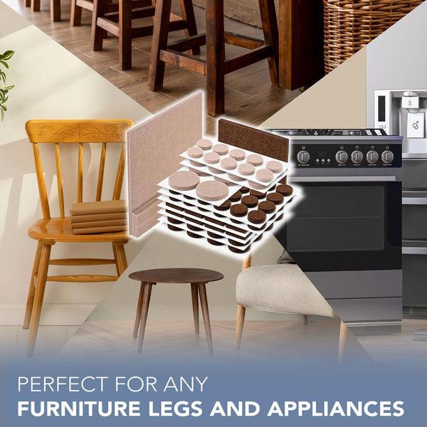 Nutrichef 133 Pcs. Felt Furniture Pads - Protect Various Floors Including Hardwood Laminate Tile And Vinyl