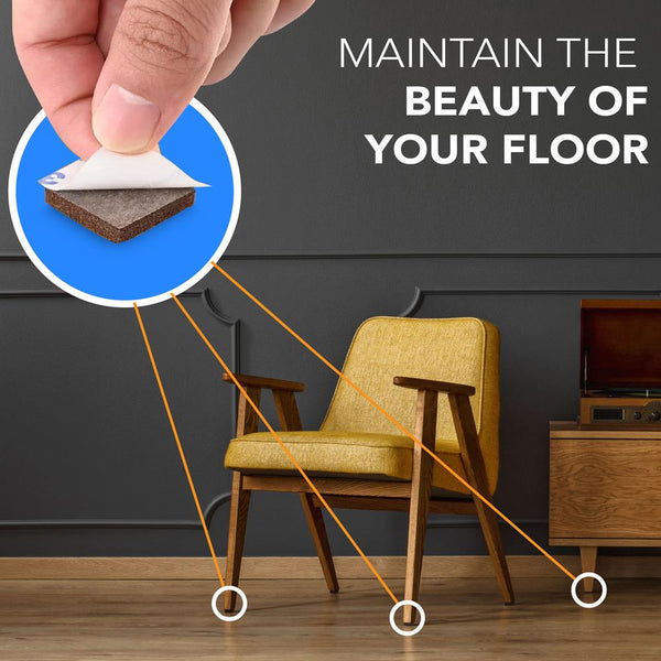 Nutrichef 133 Pcs. Felt Furniture Pads - Protect Various Floors Including Hardwood Laminate Tile And Vinyl