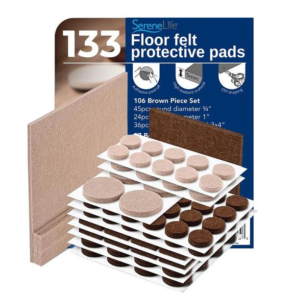 nutrichef 133 Pcs. Felt Furniture Pads - Protect Various Floors Including Hardwood Laminate Tile And Vinyl