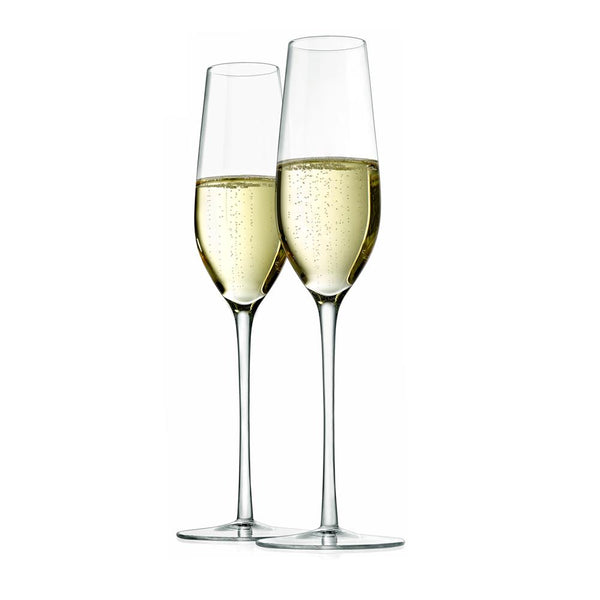 nutrichef 2 Pcs. Of Crystal Champagne Flutes - Ultra Clear Elegant Champagne Glasses Hand Blown
