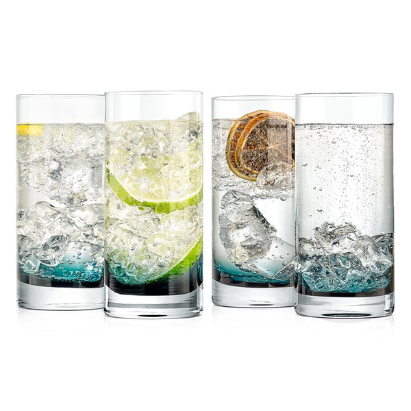 nutrichef 2 Pcs. Of Highball Drinking Glass - Heavy Base And Tall Glass Tumbler For Water Wine Beer Cocktails Whiskey Juice Bars And Mixed Drinks?
