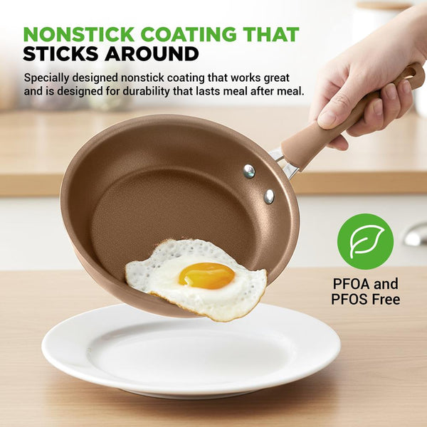 Nutrichef 20-Piece Nonstick Cookware Set - Even Heat PFOA/PFOS-Free Tempered Glass