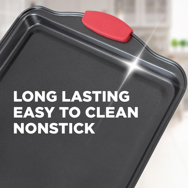 Nutrichef 21-Piece Nonstick Cookware Set - Even Heat Cool-Touch Handles Red