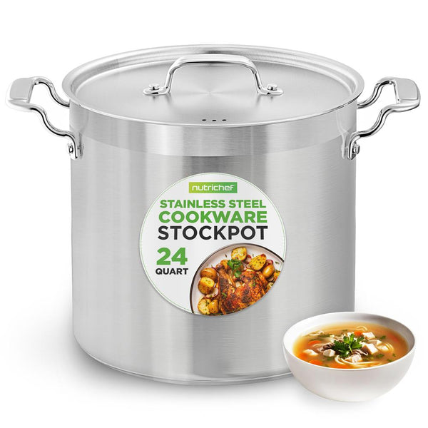 nutrichef 24 Qt Stainless Steel Stockpot Even Heat Induction Compatible