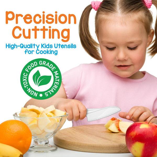 Nutrichef 3-Piece Nylon Kitchen Baking Knife Set - Children'S Cooking Knives Serrated Edges Bpa-Free Kids' Knives