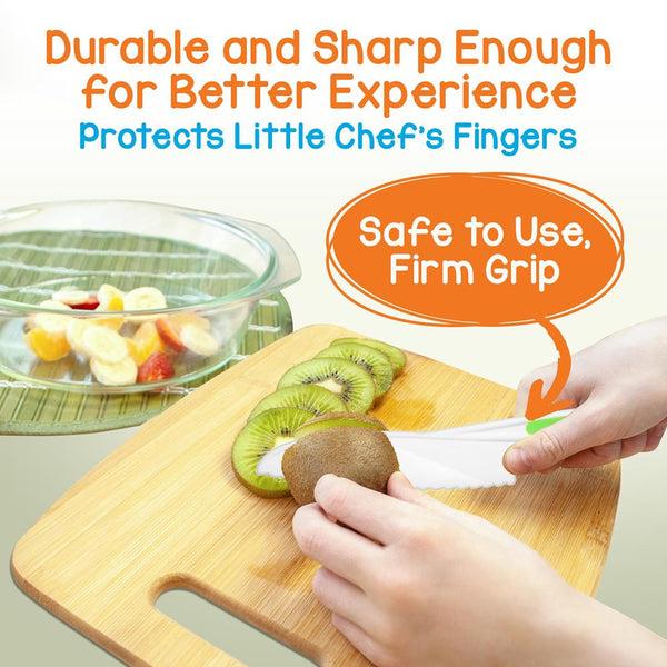 Nutrichef 3-Piece Nylon Kitchen Baking Knife Set - Children'S Cooking Knives Serrated Edges Bpa-Free Kids' Knives