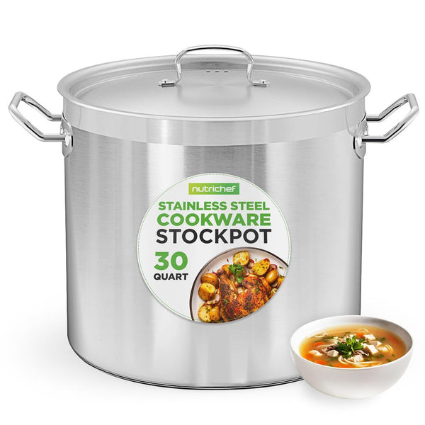 nutrichef 30 Qt Stainless Steel Stockpot Even Heat Induction Compatible