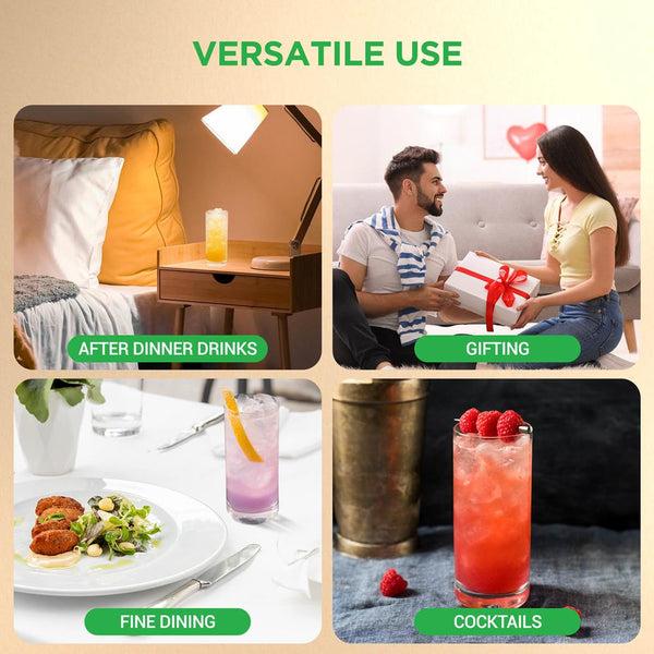Nutrichef 4 Pcs. Of Highball Drinking Glass - Heavy Base And Tall Glass Tumbler For Water Wine Beer Cocktails Whiskey Juice Bars Mixed Drinks