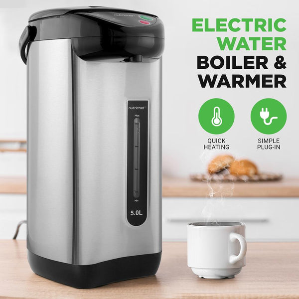 Nutrichef 5 Liter Electric Water Boiler & Warmer - Digital Hot Pot Water Kettle With 5 Temperature Settings And Safety Lock