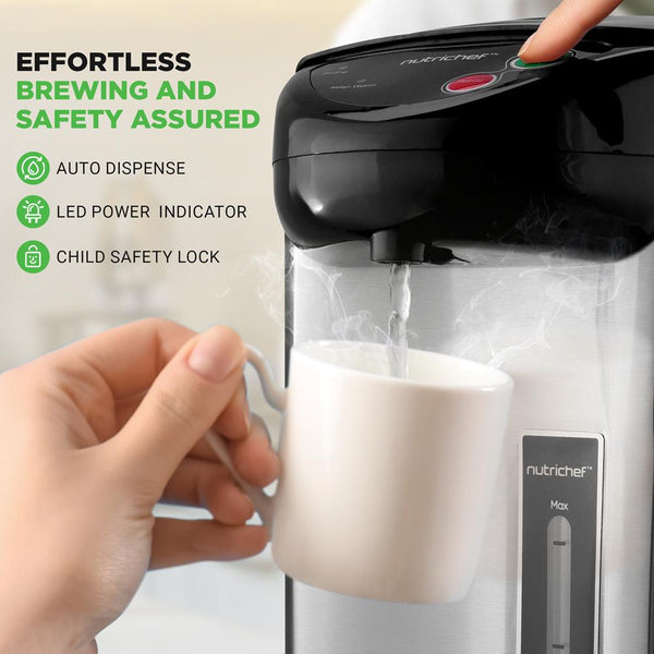 Nutrichef 5 Liter Electric Water Boiler & Warmer - Digital Hot Pot Water Kettle With 5 Temperature Settings And Safety Lock