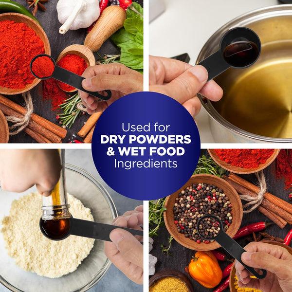 Nutrichef 5-Piece Measuring Spoon Set - Precise Measurements - Polypropylene