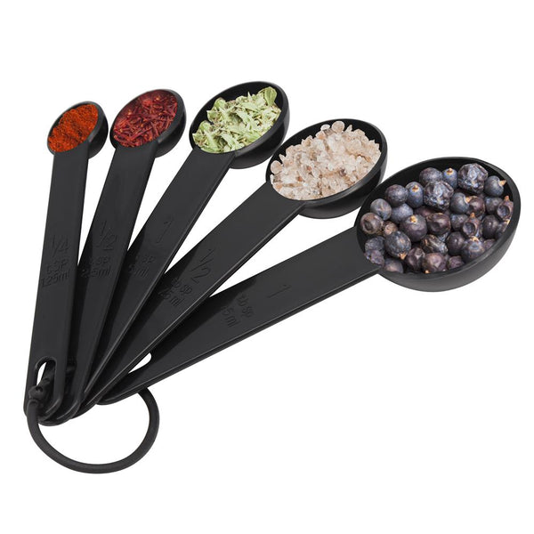 nutrichef 5-Piece Measuring Spoon Set - Precise Measurements - Polypropylene