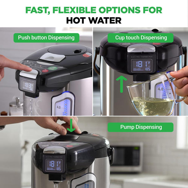 Nutrichef 5L Digital Hot Water Dispenser - Instant Water Boiler / Water Heater Auto Dispense Safety Lock (5.283Quarts)