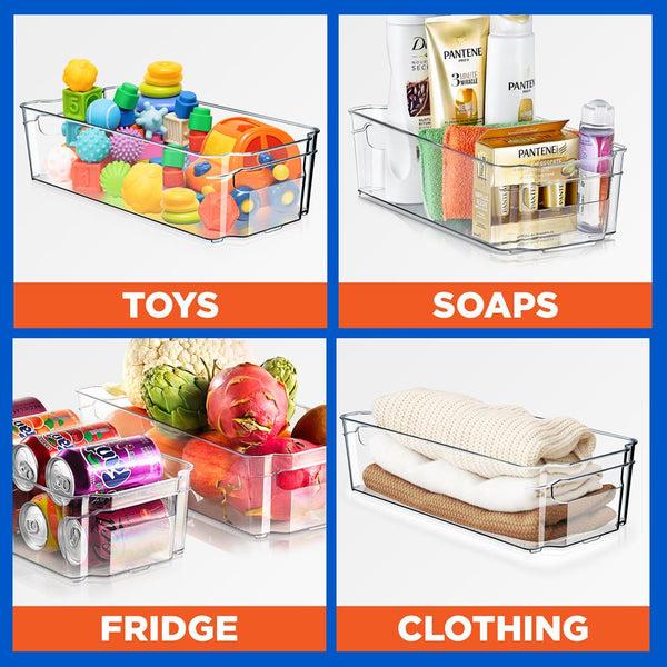 Nutrichef 6-Piece Clear Fridge Organizer Set BPA-Free Shatter-Resistant Plastic