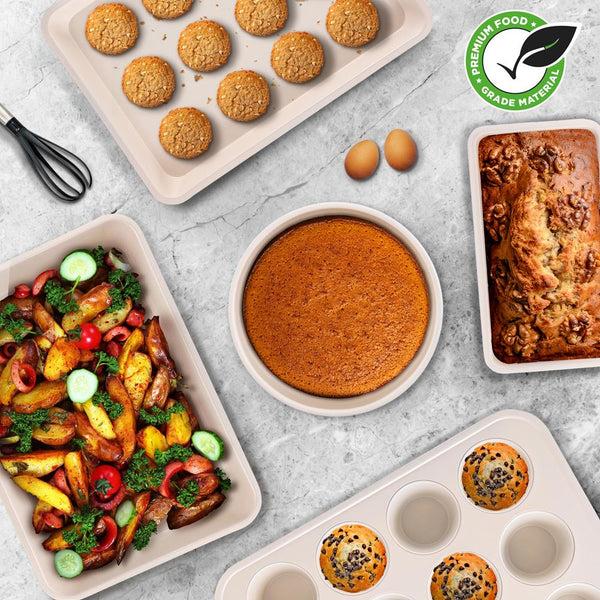 Nutrichef 6-Piece Nonstick Bakeware Set Ceramic Coating Carbon Steel Turquoise