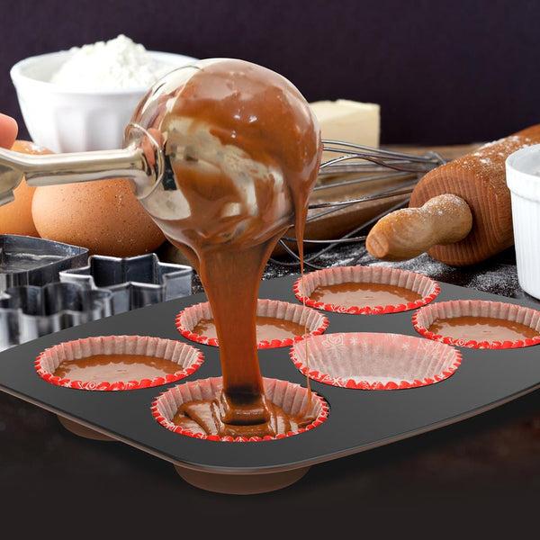 Nutrichef 8-Piece Nonstick Bakeware Set - Space-Saving Carbon Steel Brown