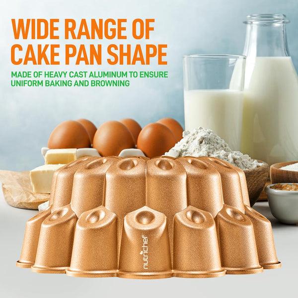 Nutrichef 9" Cake Pan Uniform Browning Cast Aluminum Nonstick Coating