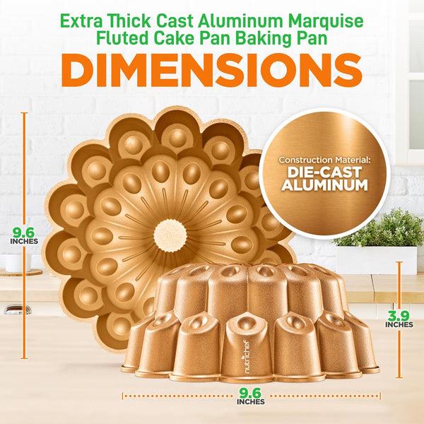 Nutrichef 9" Cake Pan Uniform Browning Cast Aluminum Nonstick Coating