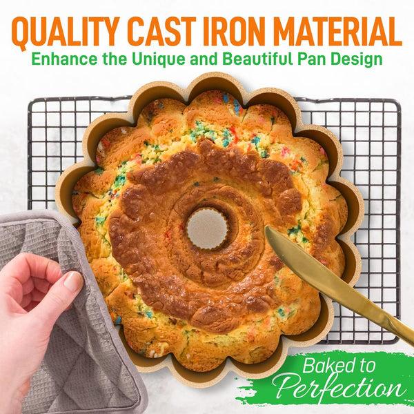 Nutrichef 9" Cake Pan Uniform Browning Cast Aluminum Nonstick Coating