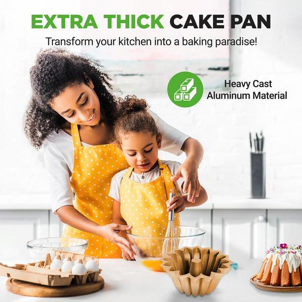 Nutrichef 9" Nonstick Cake Pan - Uniform Baking Die-Cast Aluminum Dishwasher Safe