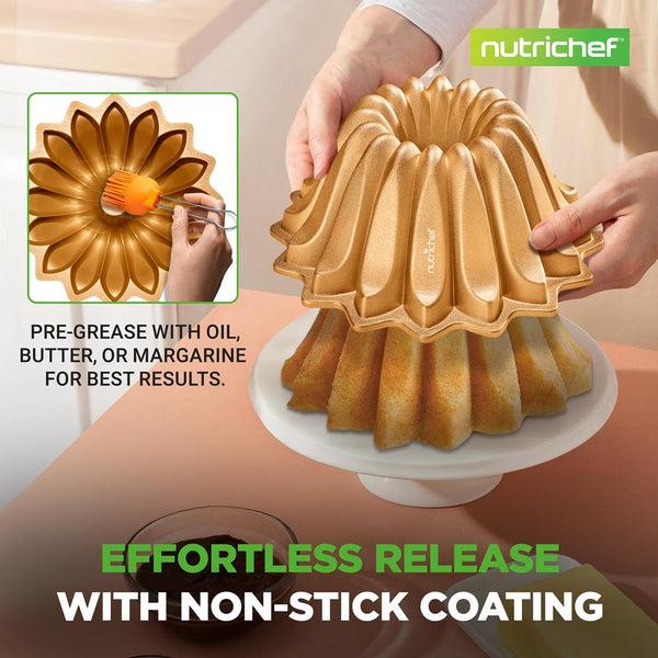Nutrichef 9" Nonstick Cake Pan - Uniform Baking Die-Cast Aluminum Dishwasher Safe