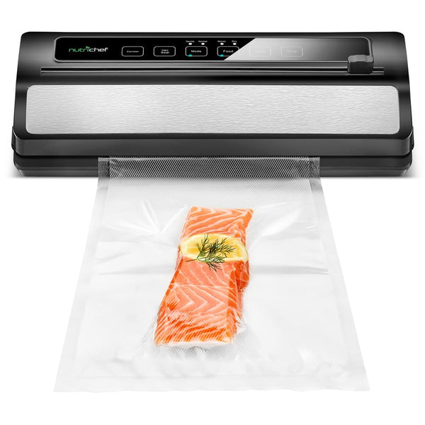 nutrichef Automatic Food Vacuum Sealer - Electric Air Sealing Preserver System With Reusable Vacuum Food Bags