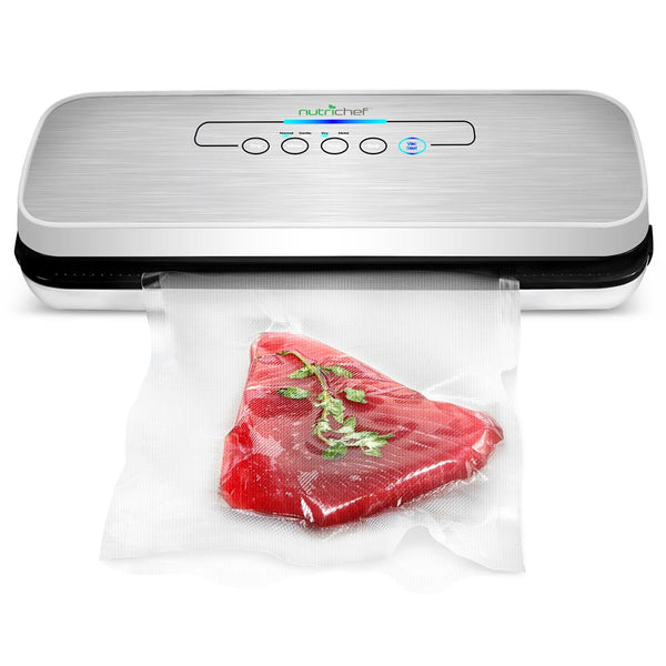 nutrichef Automatic Food Vacuum Sealer - Electric Air Sealing Preserver System (Silver)