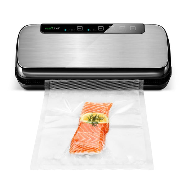 nutrichef Automatic Vacuum Sealer System - Electric Air Sealing Food Preserver With Stainless Steel Housing