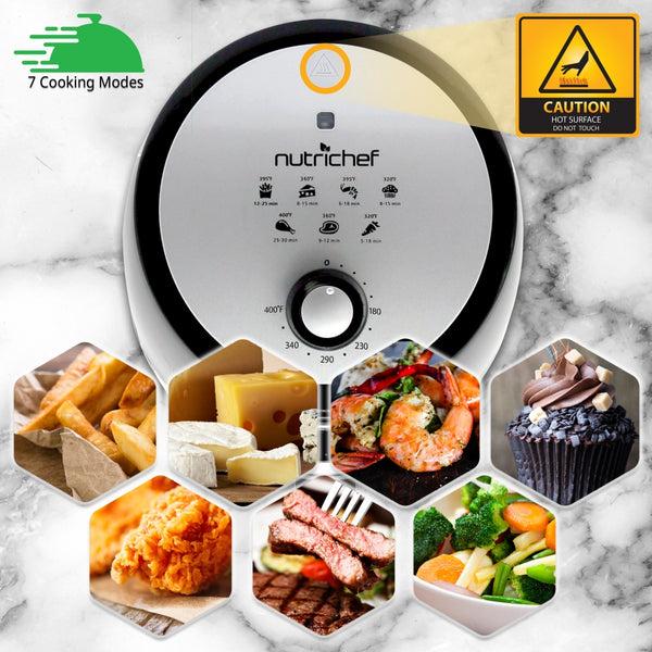 Nutrichef Countertop Air Fryer Oven Cooker - Healthy Kitchen Convection Air Fry Cooking