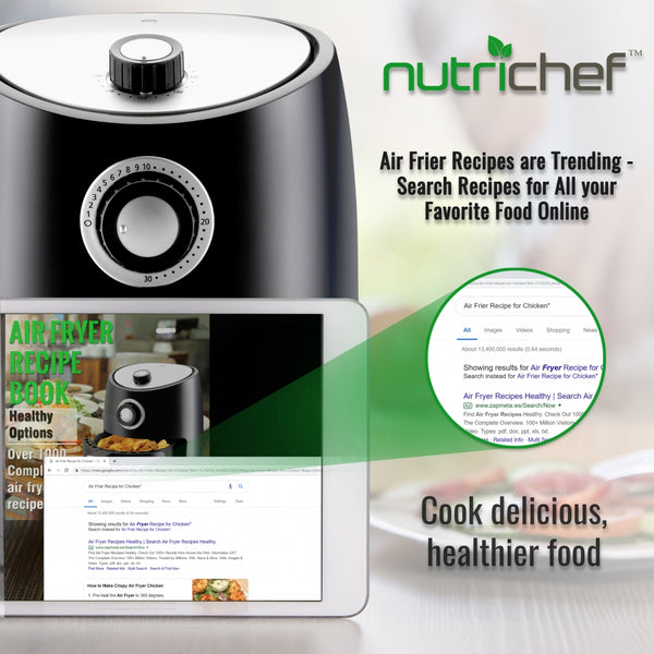 Nutrichef Countertop Air Fryer Oven Cooker - Healthy Kitchen Convection Air Fry Cooking