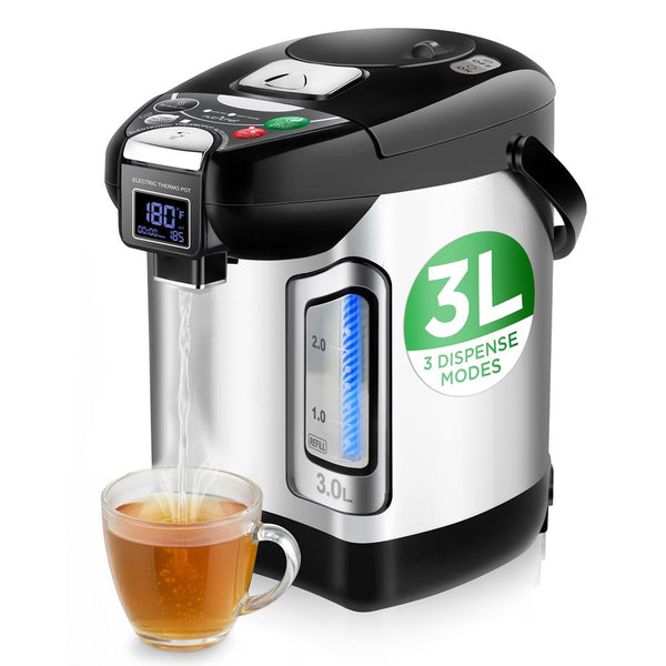 nutrichef Digital Water Boiler 3L - Instant Heating LCD Display Stainless Steel