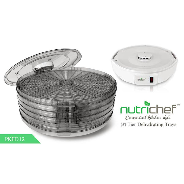 Nutrichef Electric Countertop Food Dehydrator Food Preserver (White)