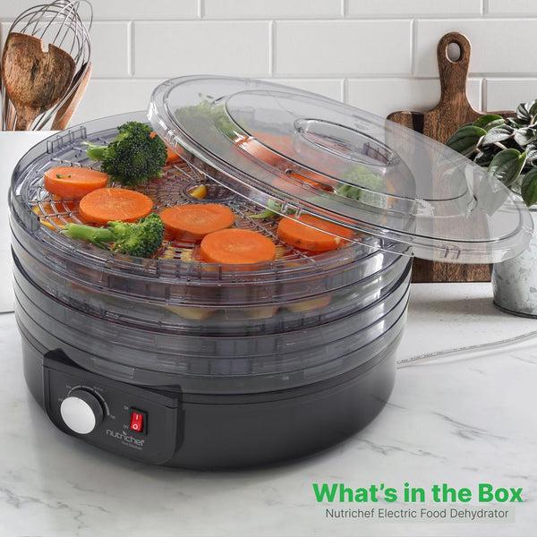 Nutrichef Electric Countertop Food Dehydrator Food Preserver (Black)