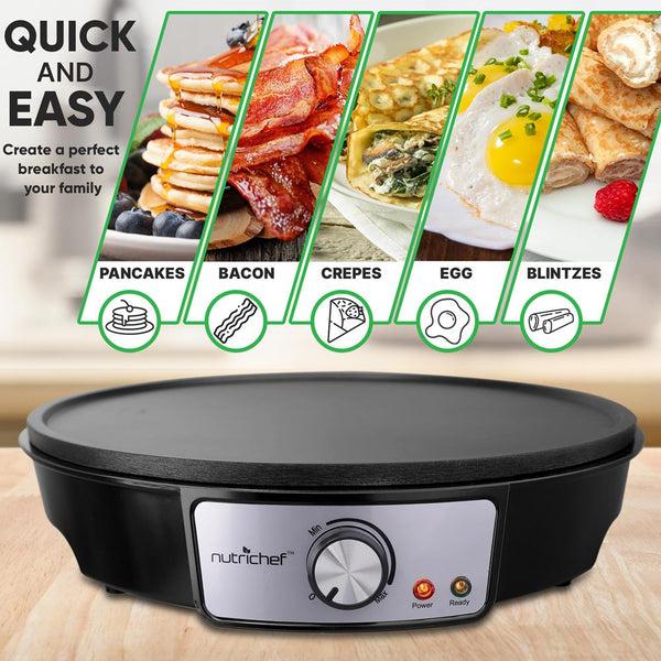 Nutrichef Electric Crepe Maker / Griddle Hot Plate Cooktop