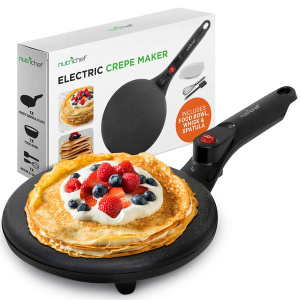 nutrichef Electric Griddle - Crepe Maker Hot Plate Cooktop